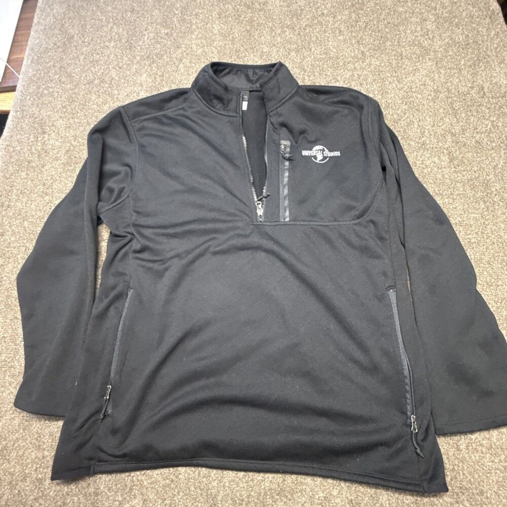 Universal Studios Black 1/4 Zip Fleece Pullover Jacket Size XL
